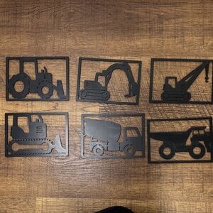 Black Construction Vehicle Wall Art Set - Home Accents